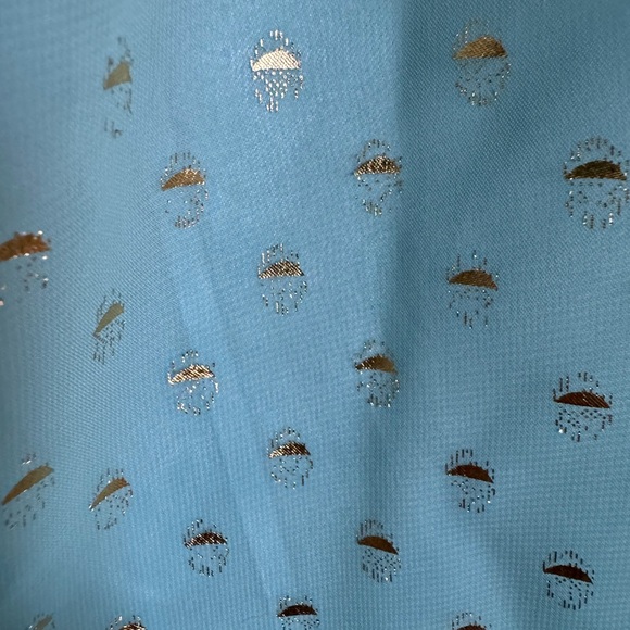 Turquoise and Gold Minuet dress - Picture 4 of 5